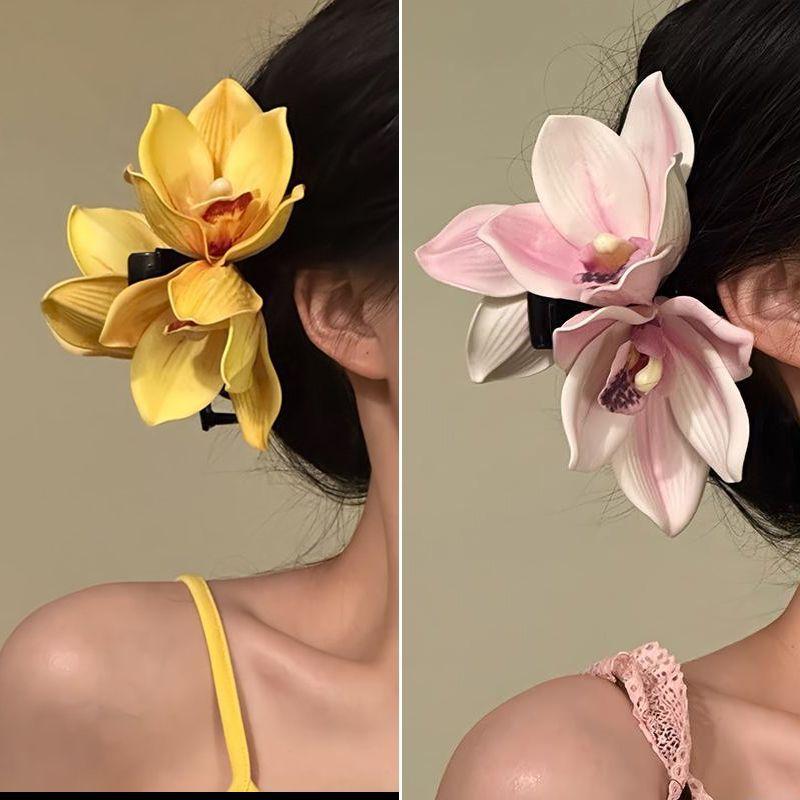 Large Orchid Flower Hair Claw  - Orchid Phalaenopsis review and price
